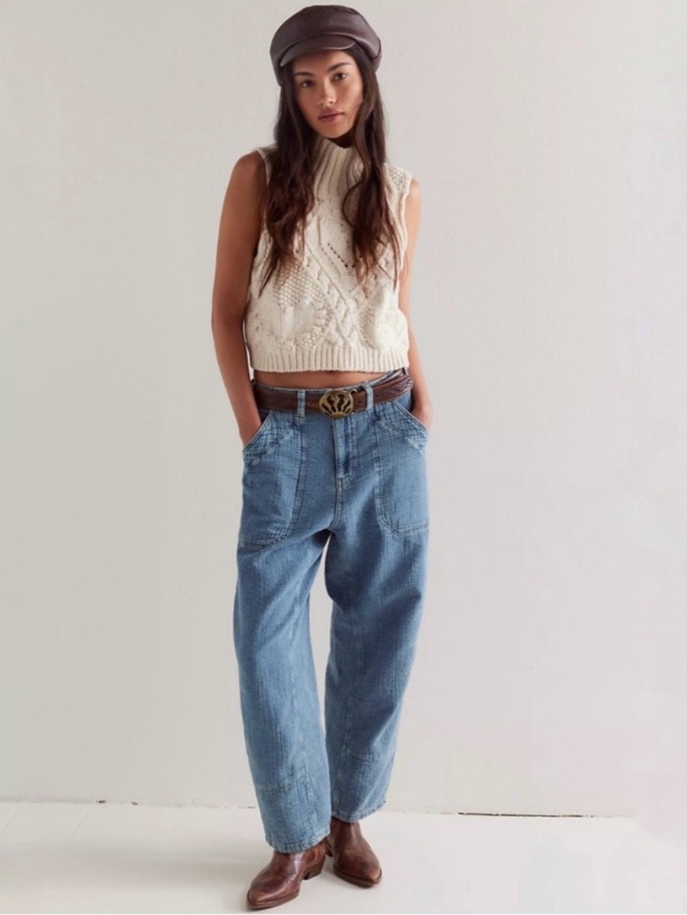 FREE PEOPLE We The Free Midnight Voyage Harem Jeans Journey Medium NEW